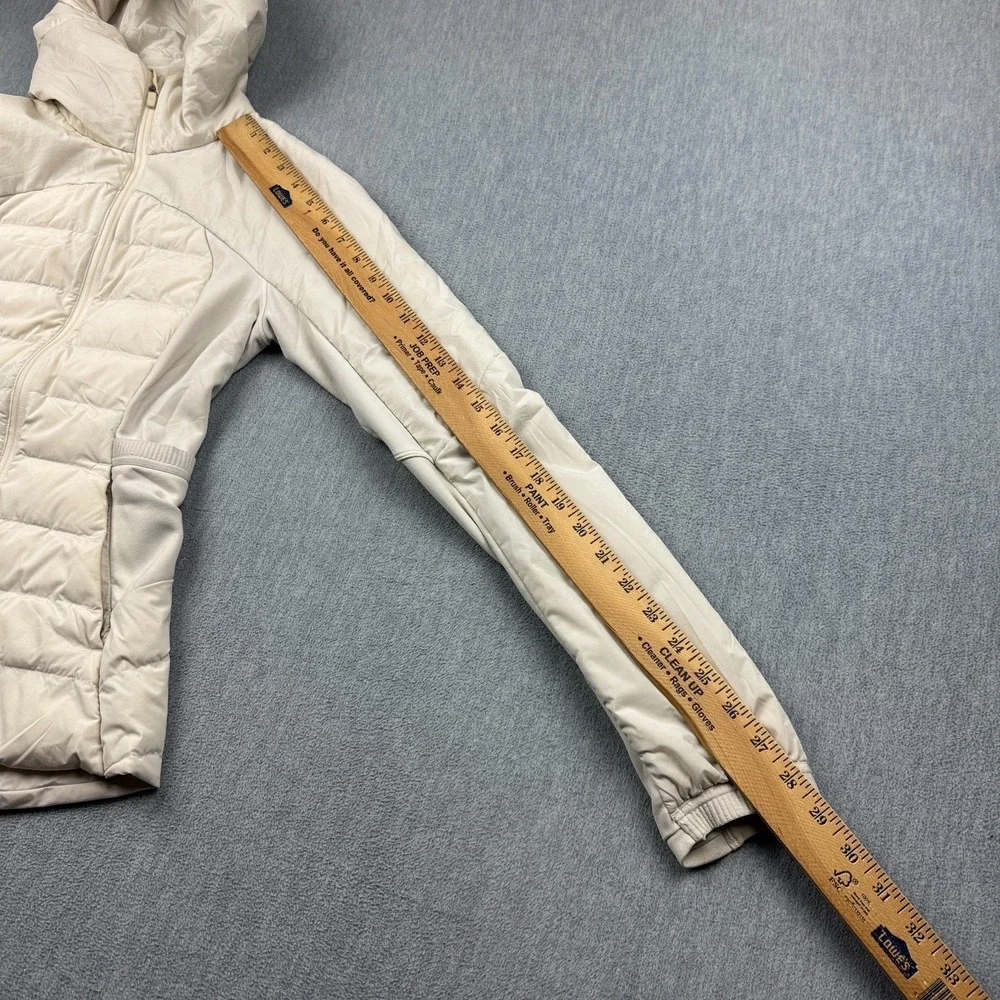 Lululemon Jacket Womens 4 Beige Down For It All Puffer Hooded Goose Down Coat